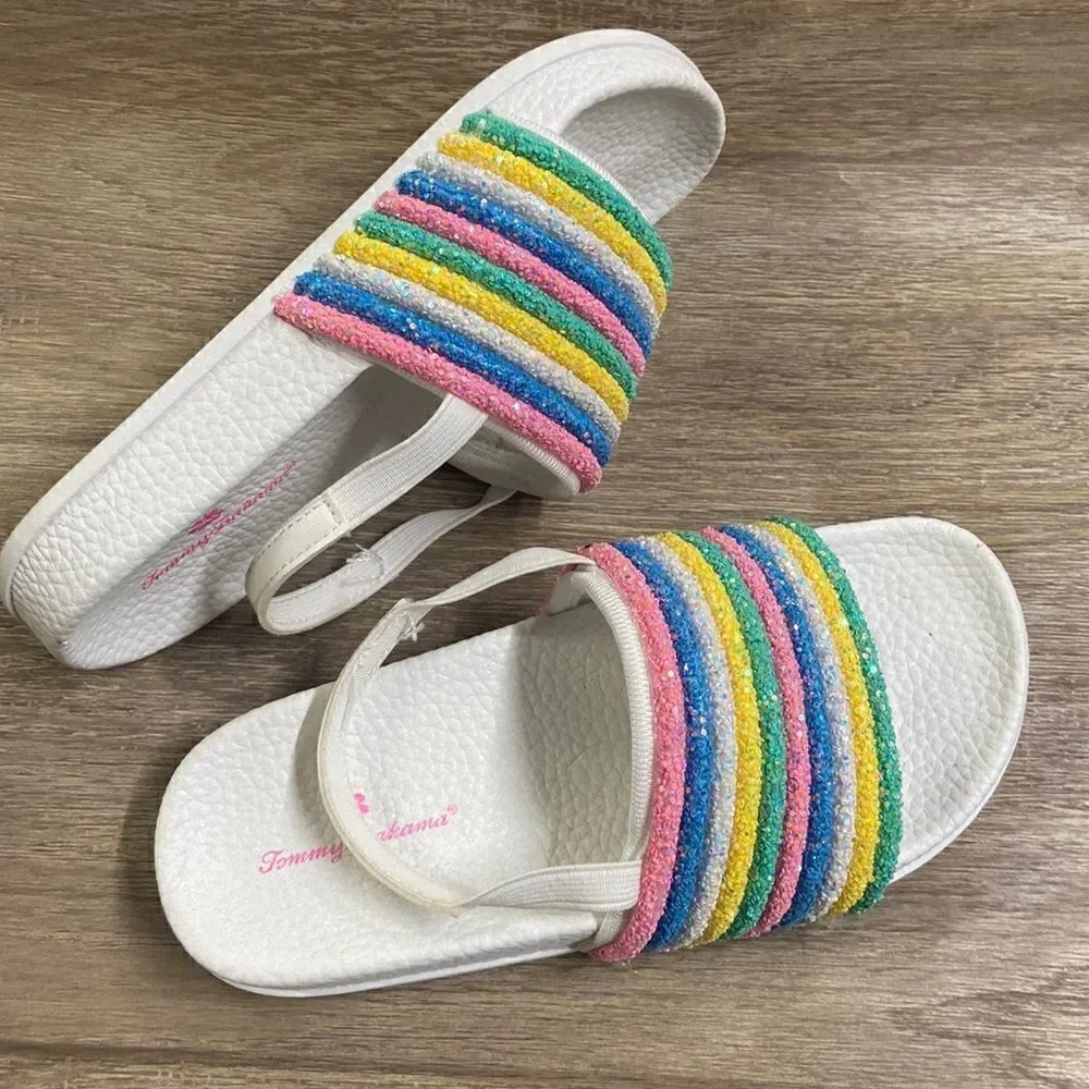 Tommy Bahama Rainbow Glitter Slides